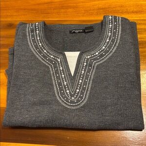Speculation lightweight sweater top dark gray women’s 1X